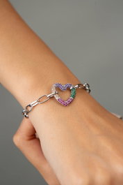 Heliophilia Silver Pulsera CBL9338 Plateada con Circón